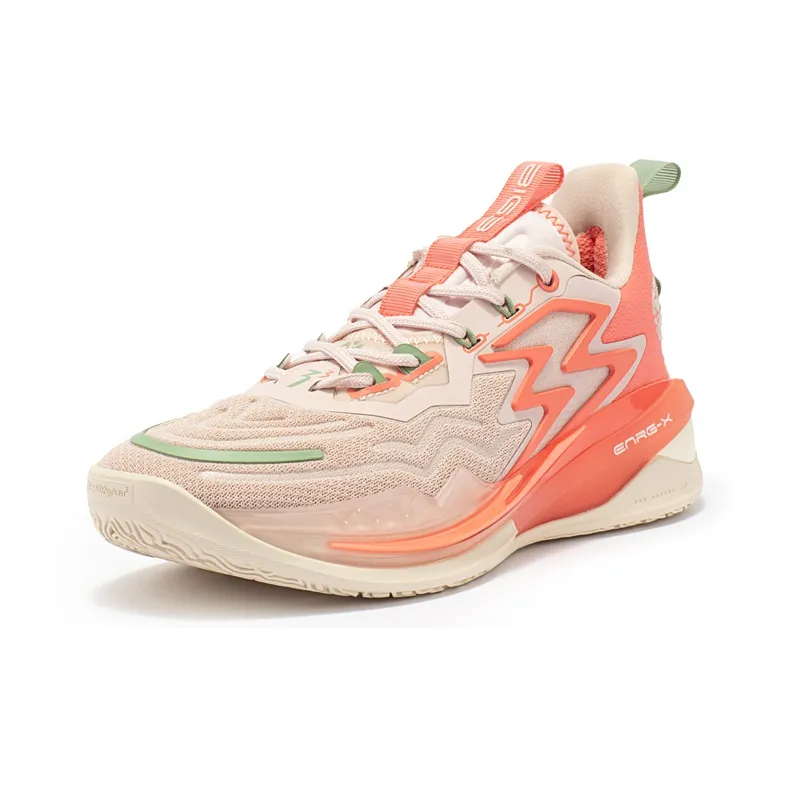 361° Big3 3.0 Pro Basketball Shoes Women's Low Top Light Peach Pink/Grapefruit Red-2