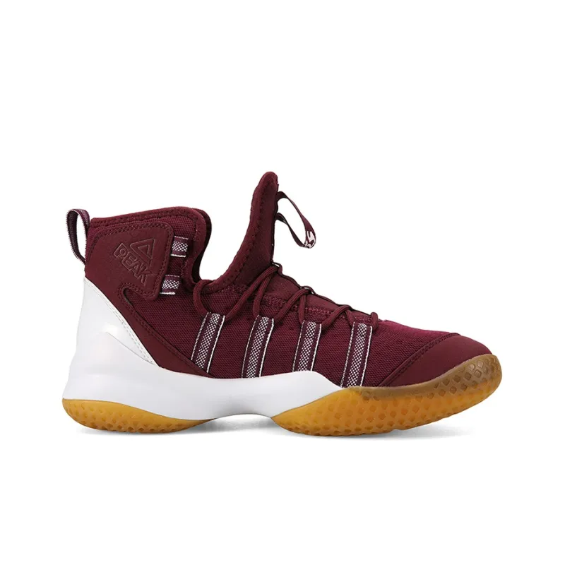 PEAK Cushioning, Slip Resistant, Abrasion Resistant, Coverage, Support High Top Basketball Shoes Men's Dark Red-1
