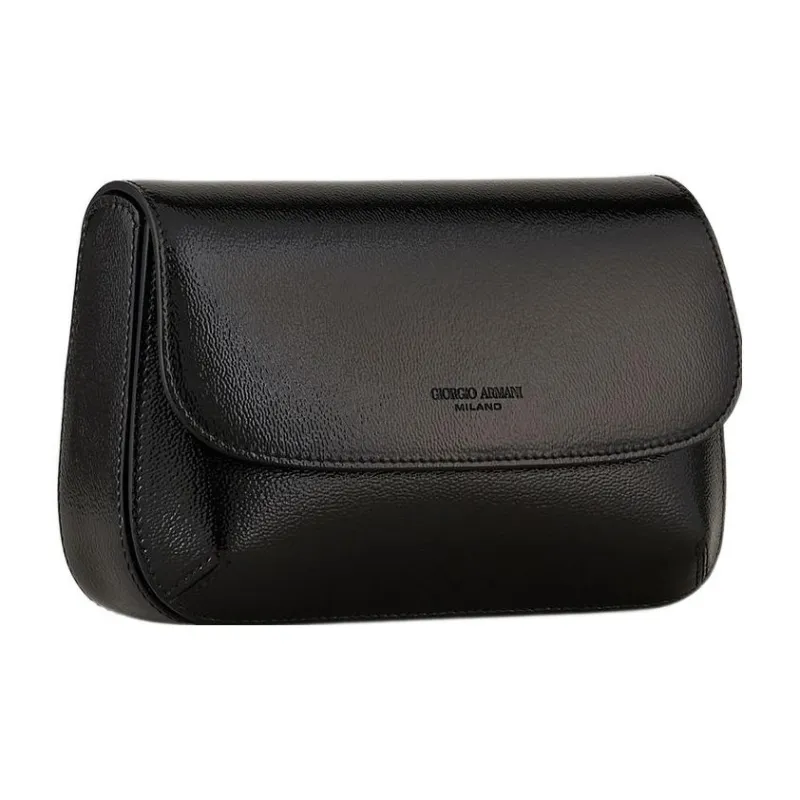 AMANI Patent Leather Shoulder Bag Women's Black-1