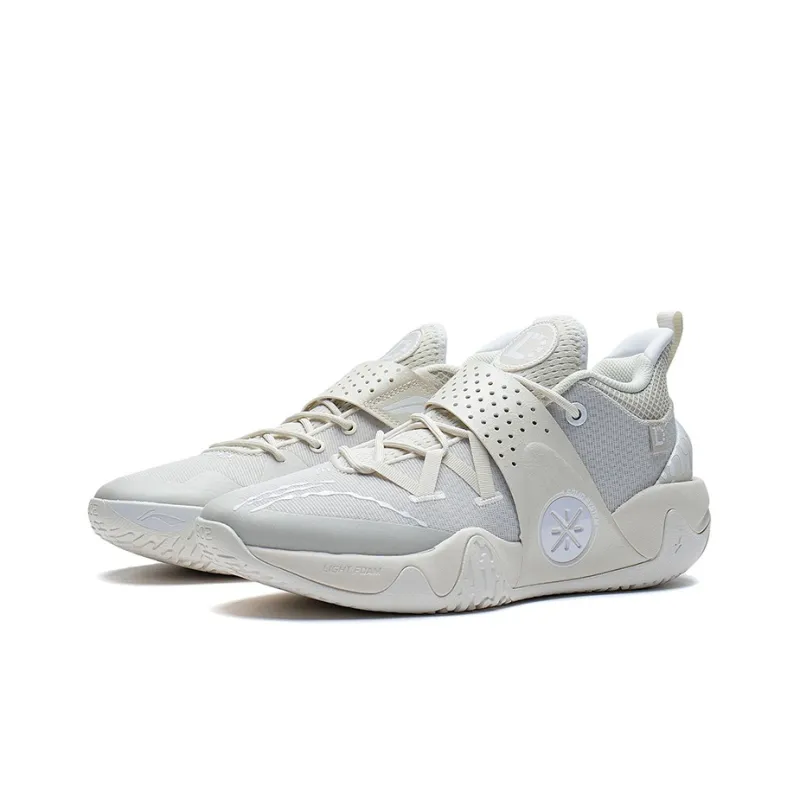 LiNing Cushioning, Slip Resistant, Abrasion Resistant, Coverage, Support Low Top Basketball Shoes Men's Pearl White-2