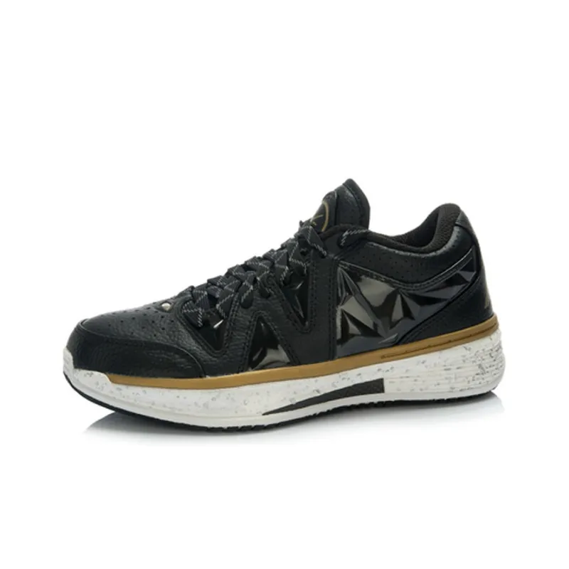 LiNing WOW 2 Way Of Wade Gold Edition Low-Top Basketball Shoes Unisex Black Gold-1