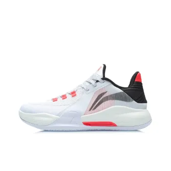 LiNing Speed 7 Cushioning Anti Slip Wear Resistant Coverage Support Rebound Low Top Basketball Shoes White Black Red