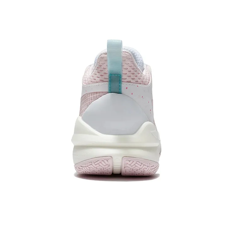 LiNing Sonic 10 Team Cushioning Anti Slip And Wear Resistant Coverage Support Low Top Basketball Shoes Men's White Pink-5