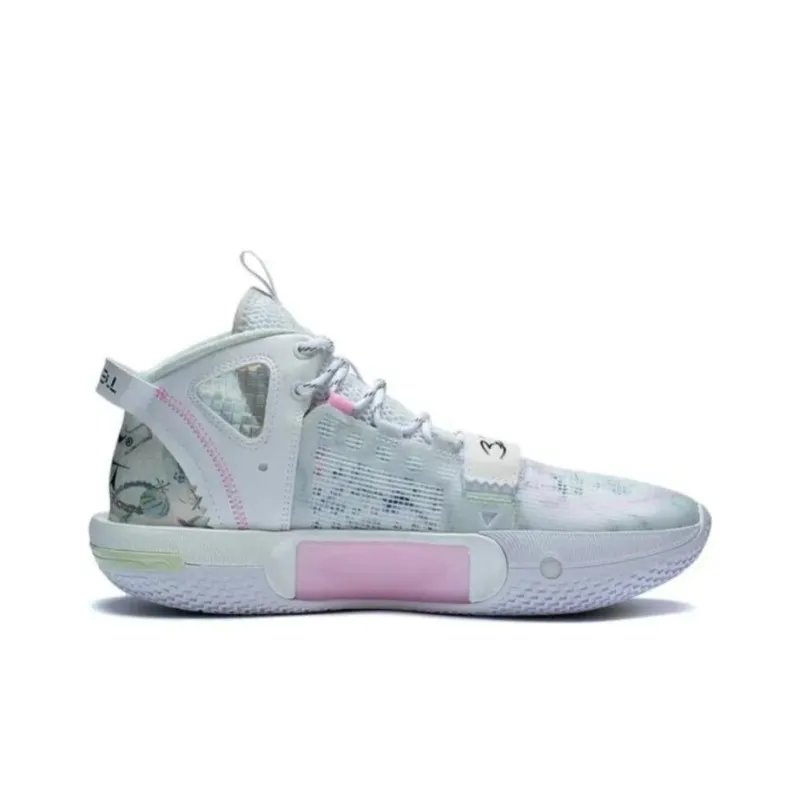 LiNing Shadow 4 V2 Cushioning Anti Slip And Wear Resistant Mid Top Basketball Shoes Gray Pink-1