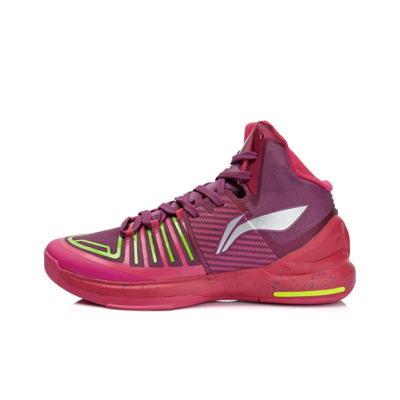 LiNing Speed 1 Mid Top Basketball Shoes Men's Rose Red-0