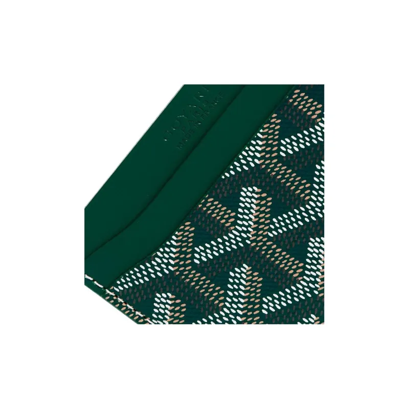 GOYARD Saint-Sulpice Canvas With Leather Dog's Teeth Card Clip Card Holder Unisex Green-3