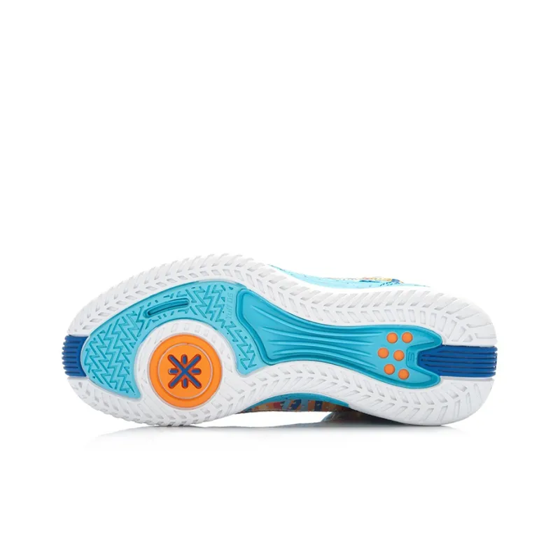 LiNing Cushioning Anti Slip And Wear Resistant Coverage Balance High Top Basketball Shoes Unisex Blue Multicolor-4