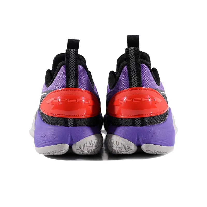 LiNing Speed 7 Slip Resistant Cushioning Abrasion Resistant Low Top Basketball Shoes Men's Purple Black-4