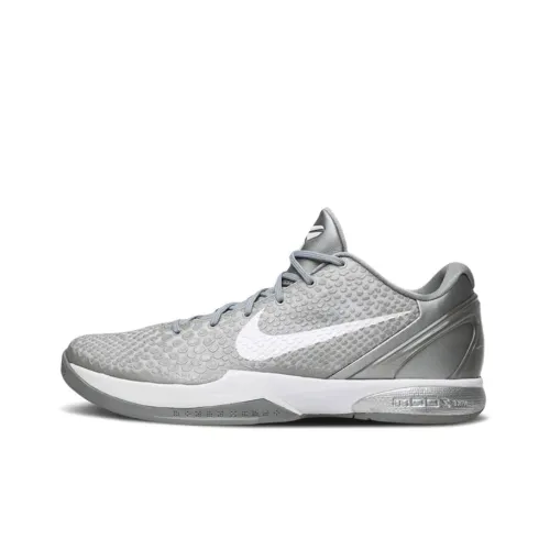 Nike Zoom Kobe 6 Basketball Shoes Men Low-Top Silver/White