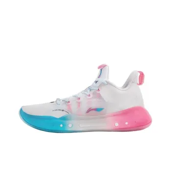 LINING YuShuai 14 Basketball Shoes Unisex Low Top White/Blue/Pink