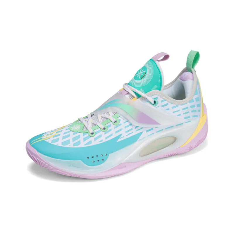 LiNing Wade 808 2 Anti Slip Wear Resistant Low Top Basketball Shoes Men's White Blue-2