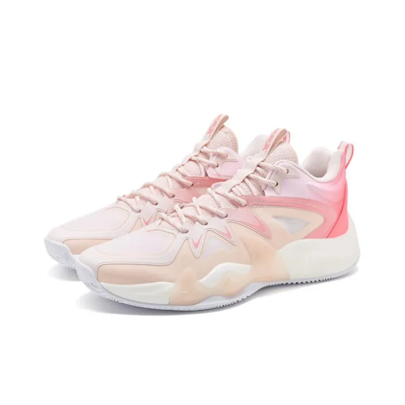 XTEP War Mastiff 3.5SE Cushioned Slip Resistant Abrasion Resistant Low Top Basketball Shoes Men's Pink-1