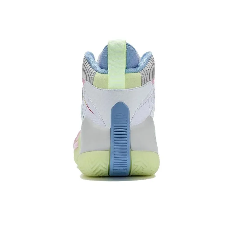 PEAK Dingji Cushioning Anti-Slip And Wear-Resistant Mid-Top Basketball Shoes White Green-3