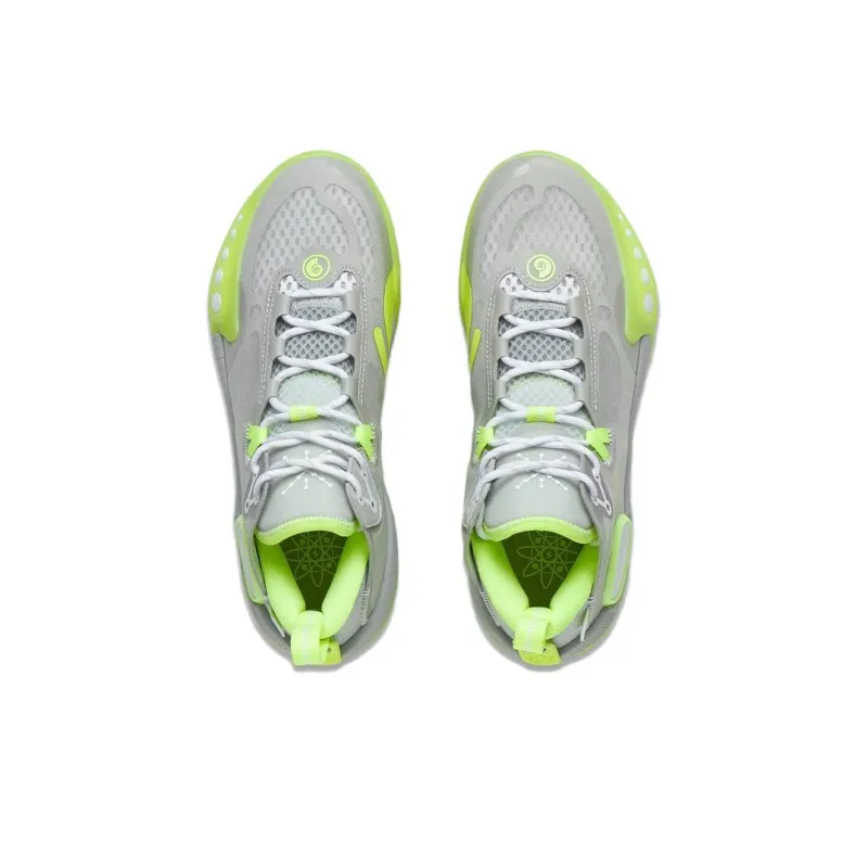 LiNing Wade Shadow 3 Cushioning, Slip Resistant, And Abrasion Resistant Mid Top Basketball Shoes Men's Gray Green-3