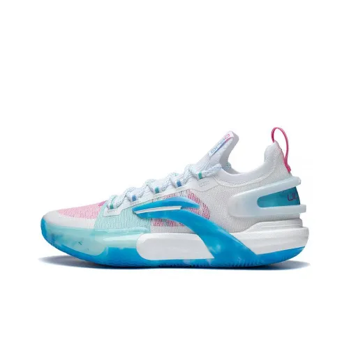 LINING Speed 9 Ultra Low Basketball Shoes Men Low-Top White/Blue/Pink