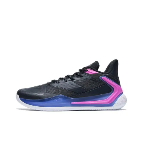 XTEP Lightning Anti Slip Wear Resistant Performance Basketball Shoes Men's Black Purple