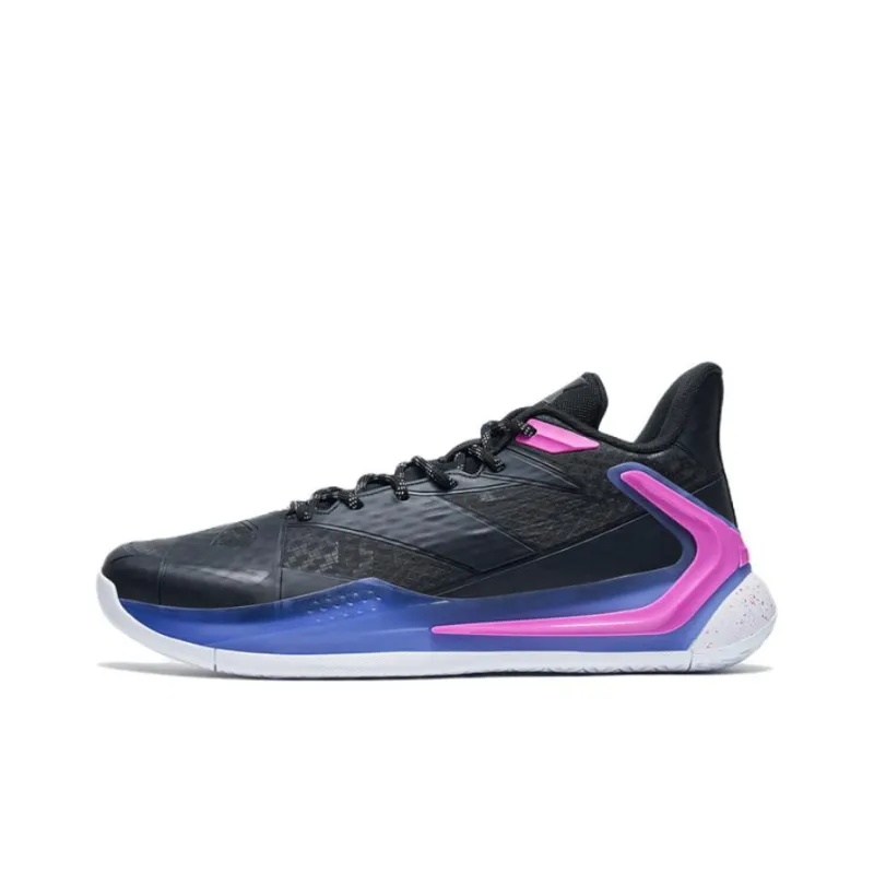 XTEP Lightning Anti Slip Wear Resistant Performance Basketball Shoes Men's Black Purple-0