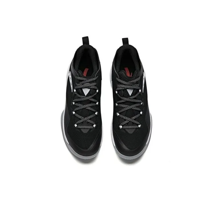 Anta Divine Shield Cushioning Anti Slip Wear Resistant Breathability Low Top Basketball Shoes Men's Black White-3