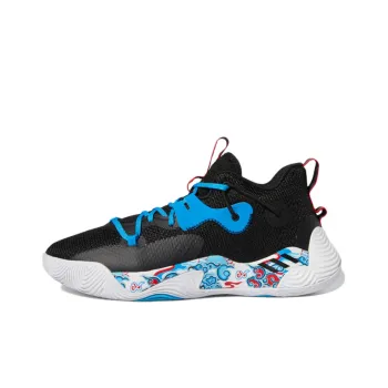 Adidas Harden Stepback 3 Anti-Slip And Wear-Resistant Cushioning Coverage Mid-Top Basketball Shoes Men's Black Blue