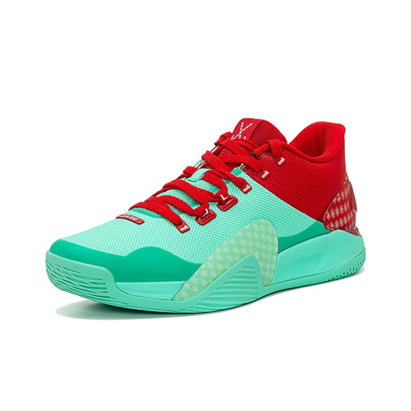 XTEP Lin Generation Low Top Basketball Shoes Men's Red Green-1