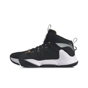 LiNing Storm OUTDOOR Cushioned Wear-Resistant Slip-Resistant Mid-Top Performance Basketball Shoes Men's Black White