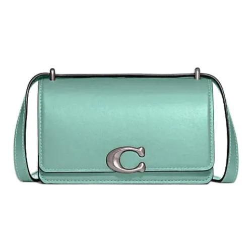 COACH Bandit Shiny Cow Leather Envelope Bag Shoulder Bag Crossbody Bag Small Size Women's Blue