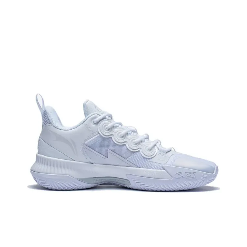 LiNing Son Of Flash Durable Breathable Low Top Basketball Shoes Men's White-1