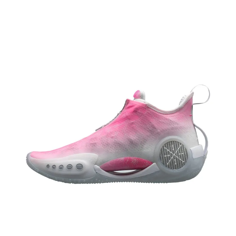 LINING WOW 9 Basketball Shoes Men Low Top Neon Glow Pink/Standard White-0