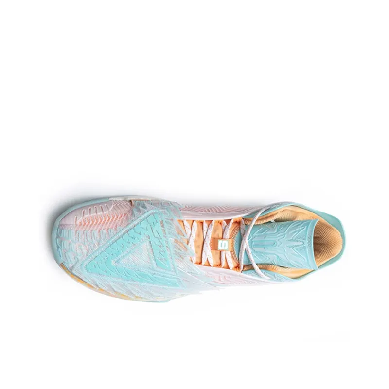 SOLE x PEAK Grand Triangle Anti Slip And Wear Resistant Cushioning Coverage Mid Top Basketball Shoes Unisex Pink Blue-3