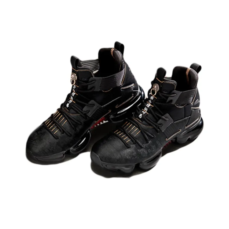 CHUSAN x Anta Non slip Lightweight High Top Basketball Shoes Men's Black-0