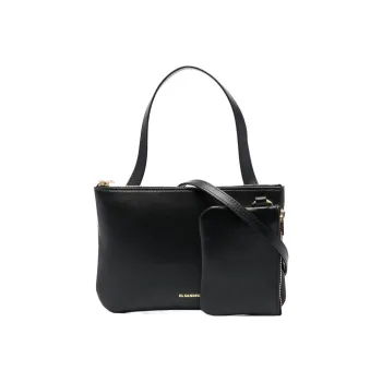 JIL SANDER Logo Stamp Zipped Shoulder Bag