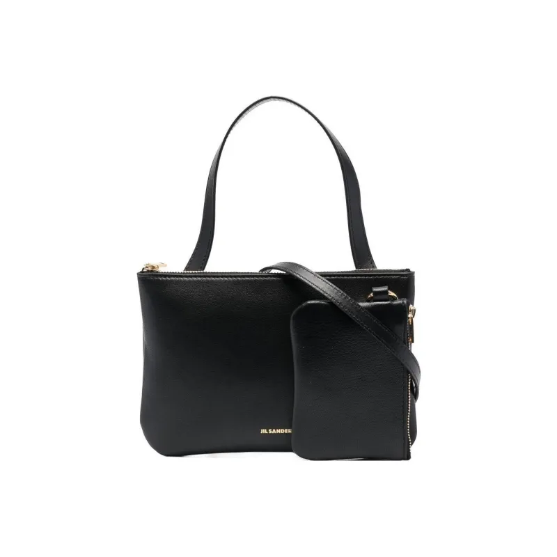 JIL SANDER Logo Stamp Zipped Shoulder Bag-0
