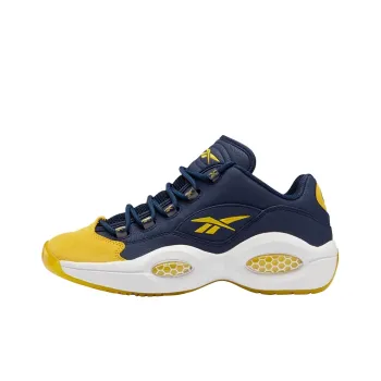 Reebok Question Basketball Shoes Men Low Top Blue/Yellow