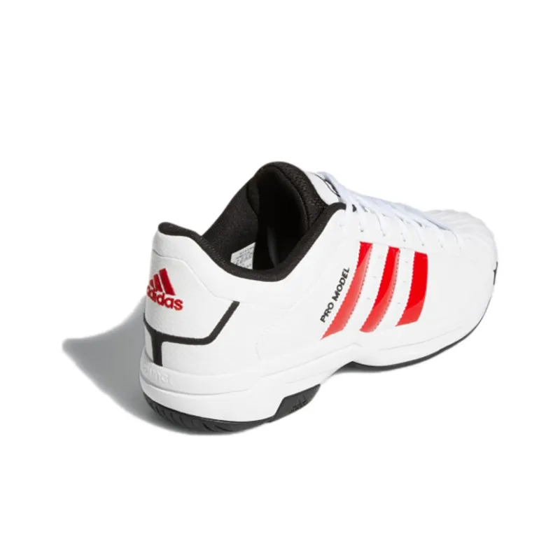 Adidas PRO Model 2G Low Slip Resistant Low Top Performance Basketball Shoes Men's White Red-3