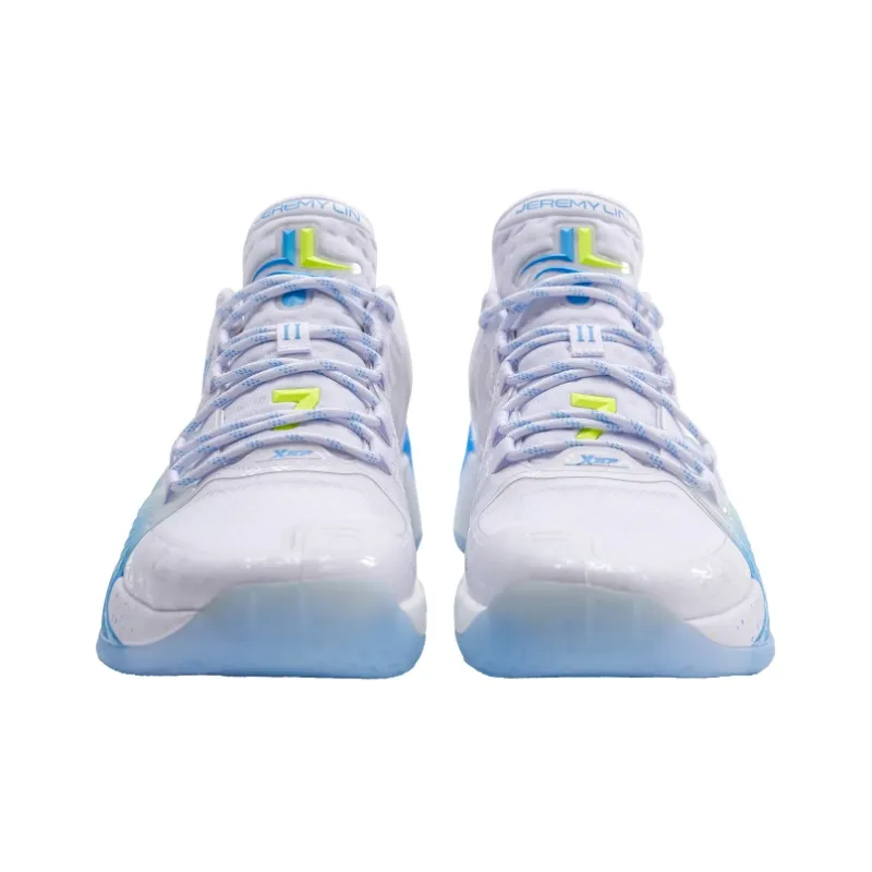 XTEP Jeremy Lin 2 Basketball Shoes Men Low Top White Blue-4