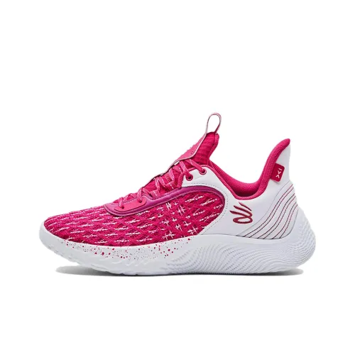 Under Armour Curry 9 Basketball Shoes Unisex Low-Top White/Pink