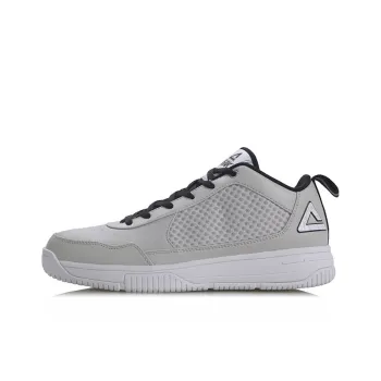 PEAK Basketball Shoes Men Mid-Top Glacier Gray/Black