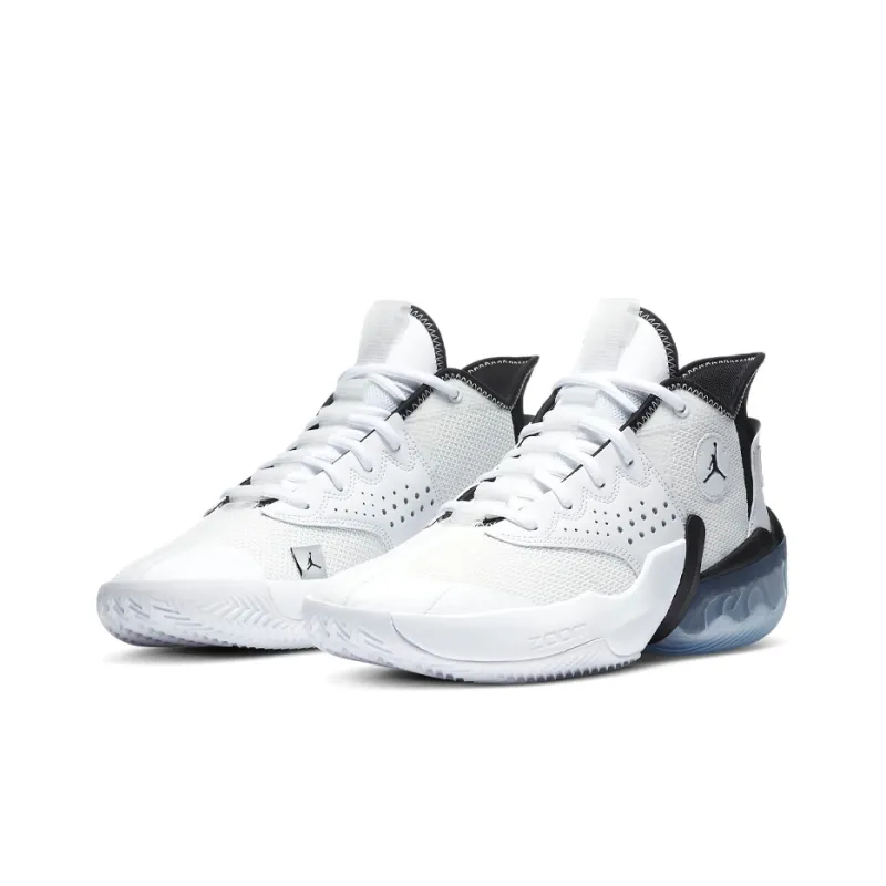 Jordan Jumpman Diamond 2 Mid Cushioned Slip-Resistant Mid-Top Basketball Shoes Unisex White Black Blue-2