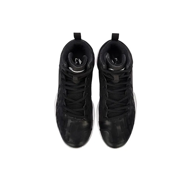 LINING Killer Whale III Basketball Shoes Men High Top Black/White-3