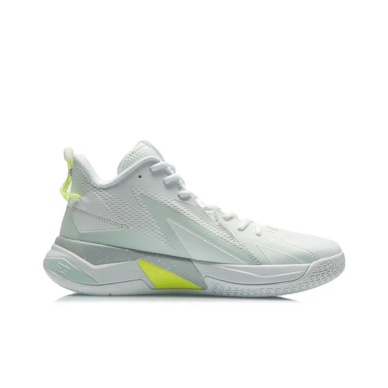 LiNing Fighting Falcon Cushioned Slip-Resistant Abrasion-Resistant Mid-Top Basketball Shoes Wavy Blue-1