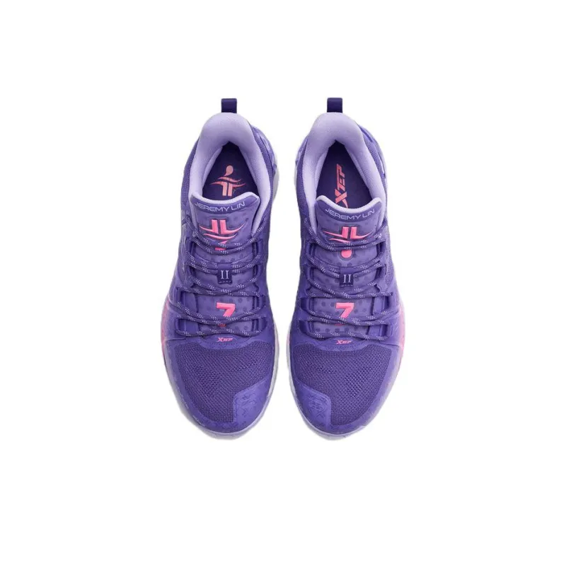 XTEP Jeremy Lin 2 Low Top Performance Basketball Shoes Men's Purple Pink-3