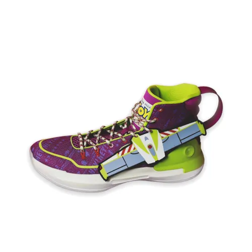 LiNing Toy Story Collection, Buzz Lightyear High Top Basketball Shoes Men's Purple Green