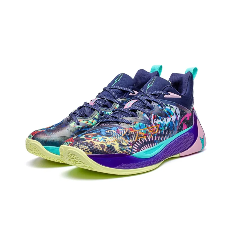XTEP Monster 3.0 Mid Top Performance Basketball Shoes Men's Purple-2