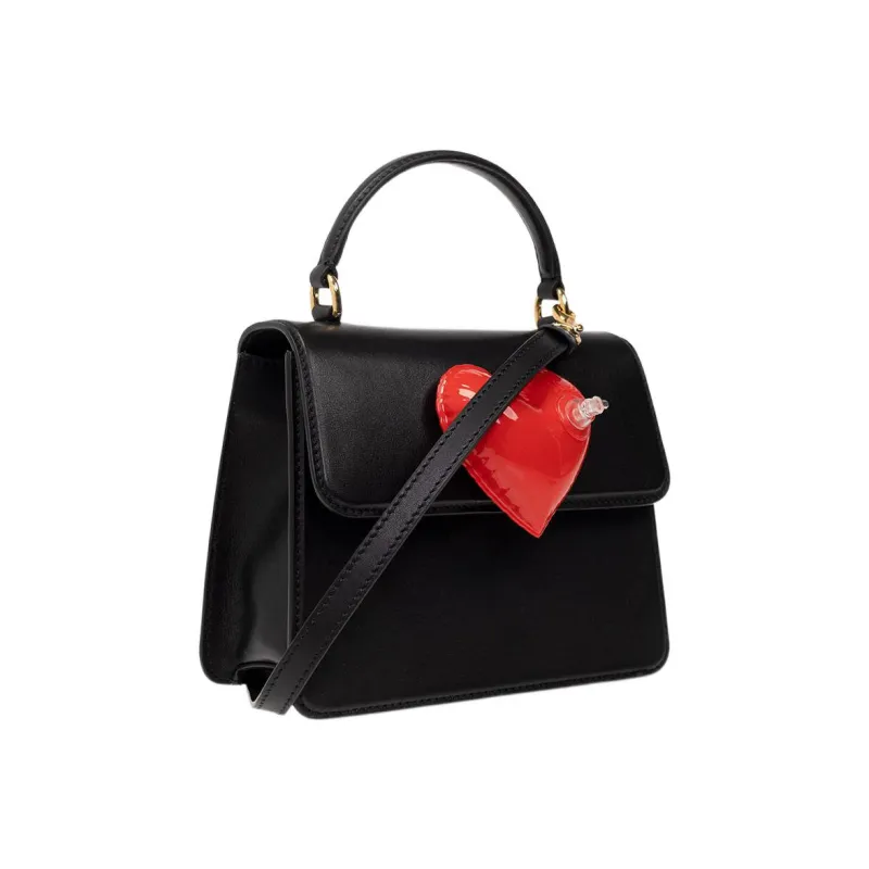 MOSCHINO Leather Tote Bag, Shopping Bag, Shoulder Bag, Crossbody Bag, Handbag Women's Black-2