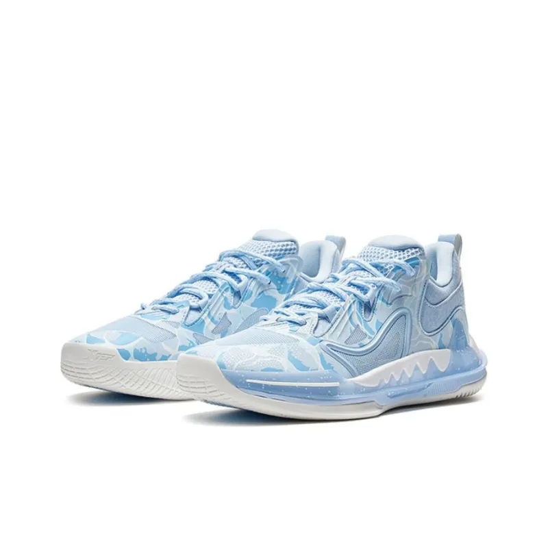 XTEP Melee 1 V2 Anti Slip And Wear Resistant Rebound Low Top Basketball Shoes Men's Carolina Blue Sail White-2