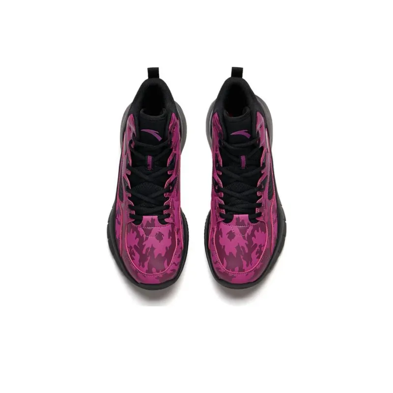 Anta Basketball Collection Cushioning Anti-Slip And Wear-Resistant High-Top Basketball Shoes Men's Black Purple-3
