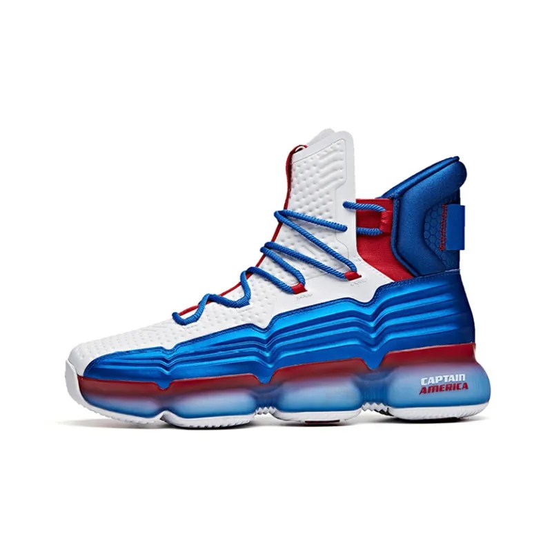 Anta Cushioned Slip-Resistant Abrasion-Resistant High-Top Performance Basketball Shoes Men's True Blue-0