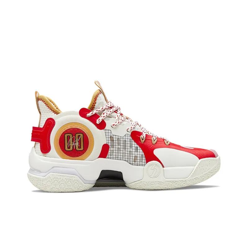 361° AG 1 SE Soaring To Greatness Cushioning Anti-Slip And Wear-Resistant Mid-Top Basketball Shoes Red White-1