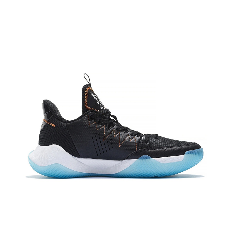 LINING Storm Low Basketball Shoes Men High-Top Black/Orange