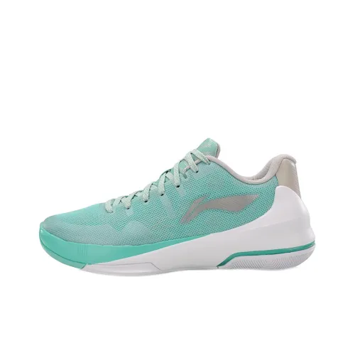 LINING Speed 3 Basketball Shoes Men Low-Top Light Jade Green/Microcrystalline Gray/White